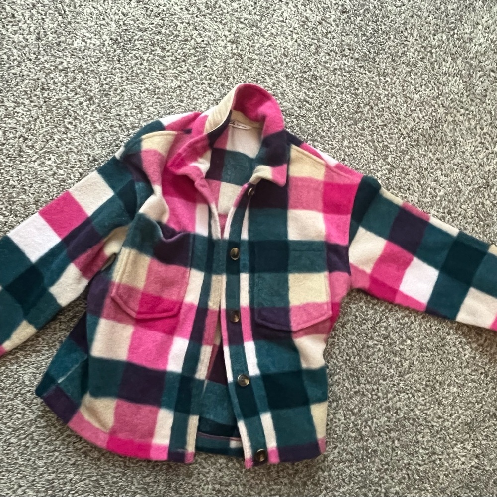 DSG Pink and Blue Plaid Kids Jacket